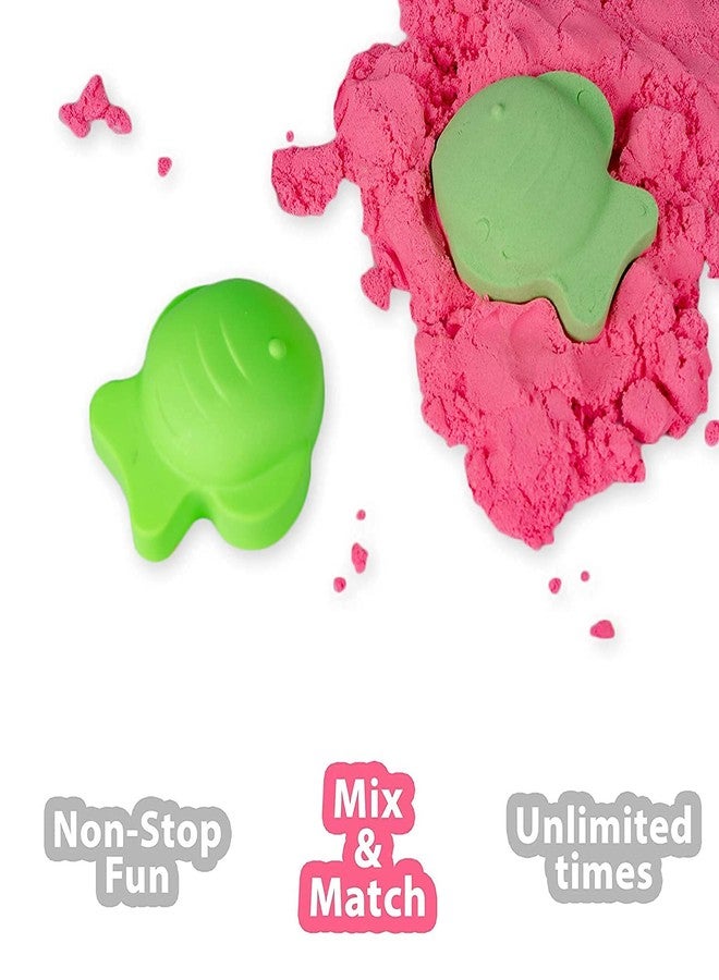 SQUICKLE Smooth Wonder Sand for Kids, Stand with Easy-to-Shape 1 Mould, Creative & Imaginative Play Flowing Wonder Stand-500 Gram(Multi Color) - Image 5